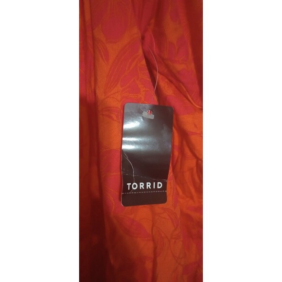 Torrid Off Shoulder Top Super Super Soft Knit Floral Orange Size 2X NWT - Picture 4 of 7
